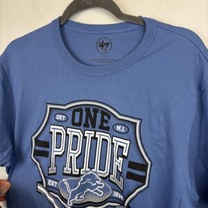 Detroit Lions Shirt Mens Large Blue NFL Football '47 One Pride Graphic Tee